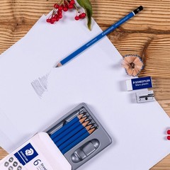 Staedtler Mars Lumograph Art Set | 6 Assorted Sketch Pencils For Drawing, Polyme