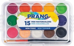 Portable Mini Watercolor Paints with 15 Colors & Brush | Ideal for Kids’ Art