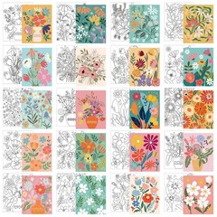 Sherr 20 Pcs Stretched Pre Drawn Canvas 8 x 10 inches, Various or Assorted