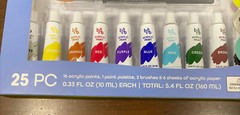 25 Piece Acrylic Paint Art Set Kit 16 tubes + Brushes, Palette, & Acrylic Paper