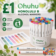£1 Ohuhu Honolulu B Markers mk2 – (Individual, Brush & Fine Tip)
