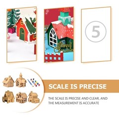 NUOBESTY 5PCS Unfinished Christmas House with Paint Set Art and Craft House f…
