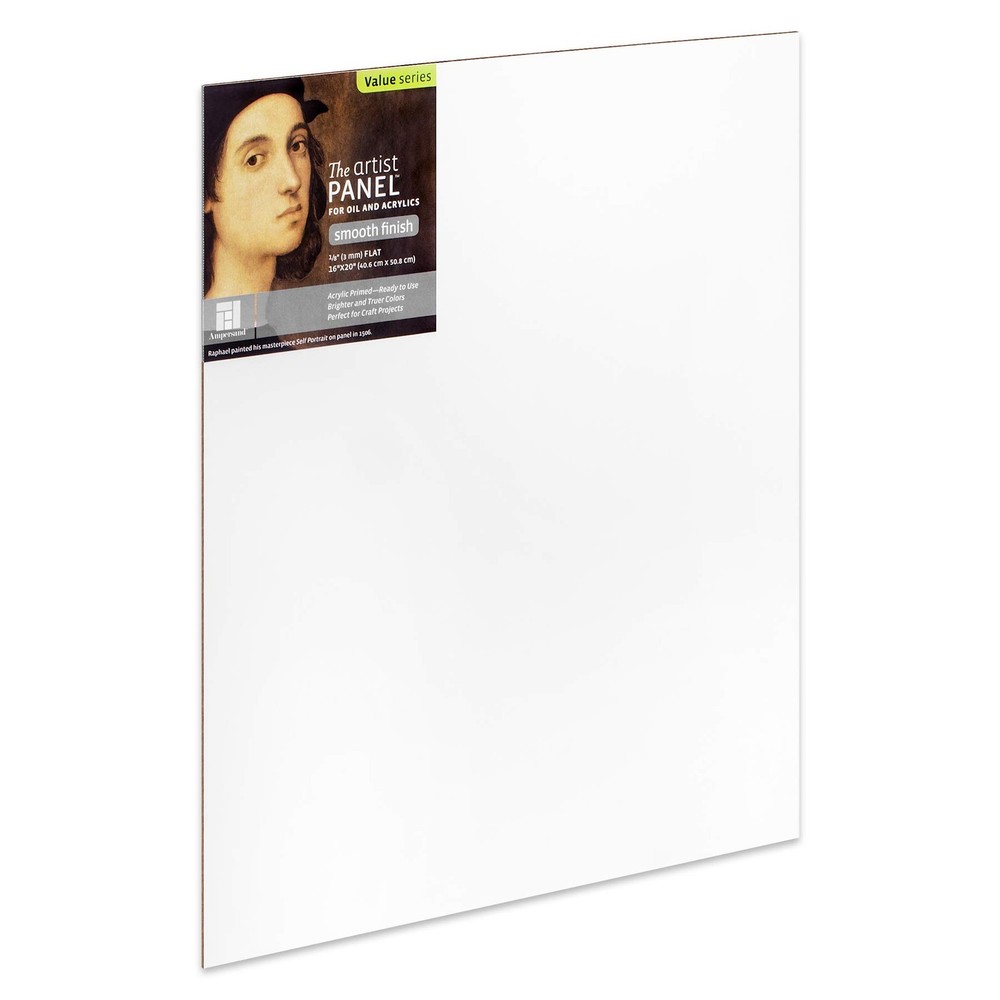 16×20 Wood Gesso Artist Painting Panel, 1/8 Flat Profile, Primed Smooth