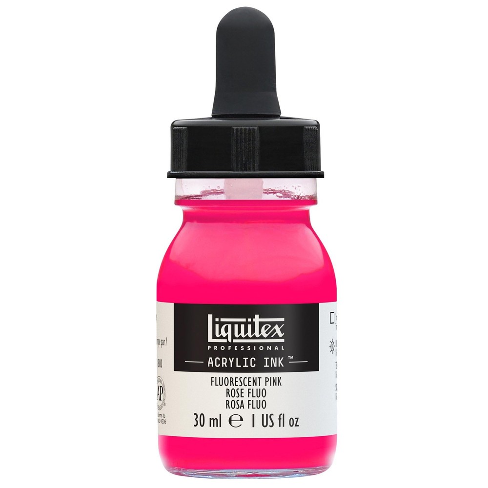 Liquitex Professional Acrylic Ink, 1-oz (30ml) Jar, 1 fl oz, Fluorescent Pink