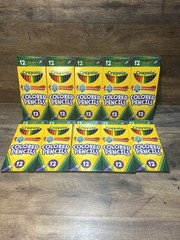 Crayola Colored Pencils Assorted Colors Pre- Sharpened 12 Count Lot of 10