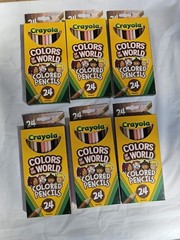6 pk Crayola Colors Of The World Colored Pencils 6×24 Ct Box Pre-Sharpened Lot