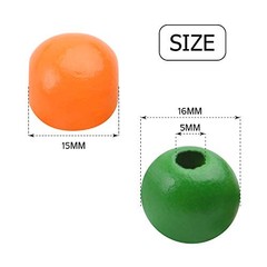 Wooden Beads Bulk,100pcs 16mm Wooden Beads Colourful Wood Beads Loose Round