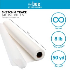 Bee Paper Sketch And Trace Roll Art Drawing Supplies White 24 Inch x 50 Yds