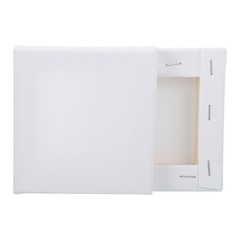 2 Pcs Stretched Canvas, 4×4″ Artist Boards 9/13″ Profile Cotton Panels,White
