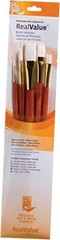 Real Value Synthetic Brush Set – Round Size 1 & 6 – Bright Size 6 – Brown