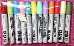 Chalk Pens Markers Kassa 12 Liquid Pastel Chalkboard Glass Signs Rev Tip