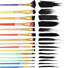 15Pcs Paint Brushes Value Pack, Includes 15 Different Types Large, Multicolor