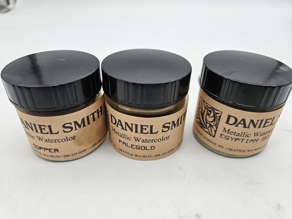 Daniel Smith Metallic Watercolor Palegold Copper Egyptian Powder 1 Ounce Bottles