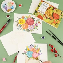 Watercolor Coloring Book, 15 Sheets A5 (8.3 x 5.8),Watercolor Book for Autumn
