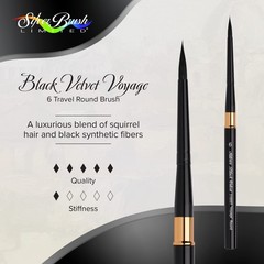 3100ST6 Black Velvet Voyage Travel Round Paint Brush for Watercolor, Detail a…