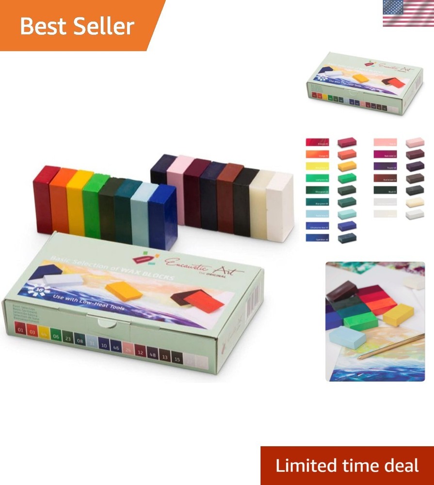 Handcrafted Encaustic Wax Block Set – 16 Highly Pigmented Colors for Artistry