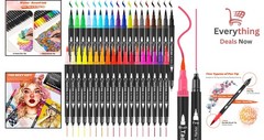 Versatile 36 Color Dual Tip Marker Set – Perfect for Calligraphy & Art Projects