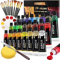Acrylic Paint Set 39 PCS Artist Painting Supplies with 24 Rich Pigment Color