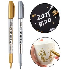 Metallic Marker Pens, Gold and Silver Metallic Permanent Markers for Artist