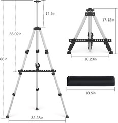 Art Easel Stand for Painting or Sign, Portable Adjustable 66 Inches Display Trip