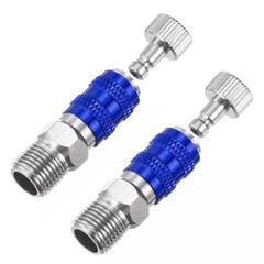 2Pcs 1/8 Air Brush Connector Adapters, 2pcs Air Brush Quick Connect, Blue