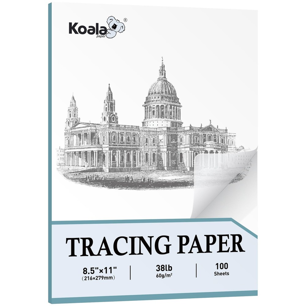 Koala Premium Tracing 8.5×11 inch Transparent Tracing 38lb/60gsm Translucent …