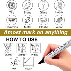 Paint Pens Paint Markers Red – Permanent Markers Oil Based for Metal Wood,Pens f