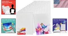 12×16 Blank Canvas Pack of 12 – Perfect for Oil, Acrylic & Watercolor