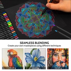 120 Color Colored Pencils Set Metallic Sketching Shading Soft Core Sharpened
