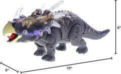 Walking Triceratops Dinosaur Toy With Lights And Sounds (Gray)