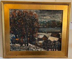 Used Large 26.5″ Abstract Artist Painter Palette Authentic Studio Kidney Shape