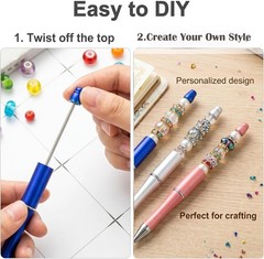 30Pcs Multicolor Beadable Pens Bulk – DIY Customizable Pen Set for Crafting, Smo
