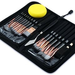 Art Paint Brush Kit 16 Paint Brushes with Foam Brush Sponge Spatula and Art C…