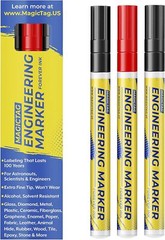 Magic Tag Engineering Marker Pack of 3 Permanent Lab Markers Black Red