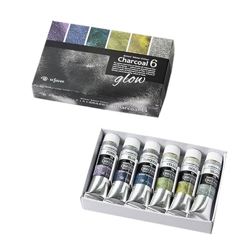 Kusakabe Artist Watercolor Charcoal Glow Set 6 Granulating Colors 10ml Japan FS