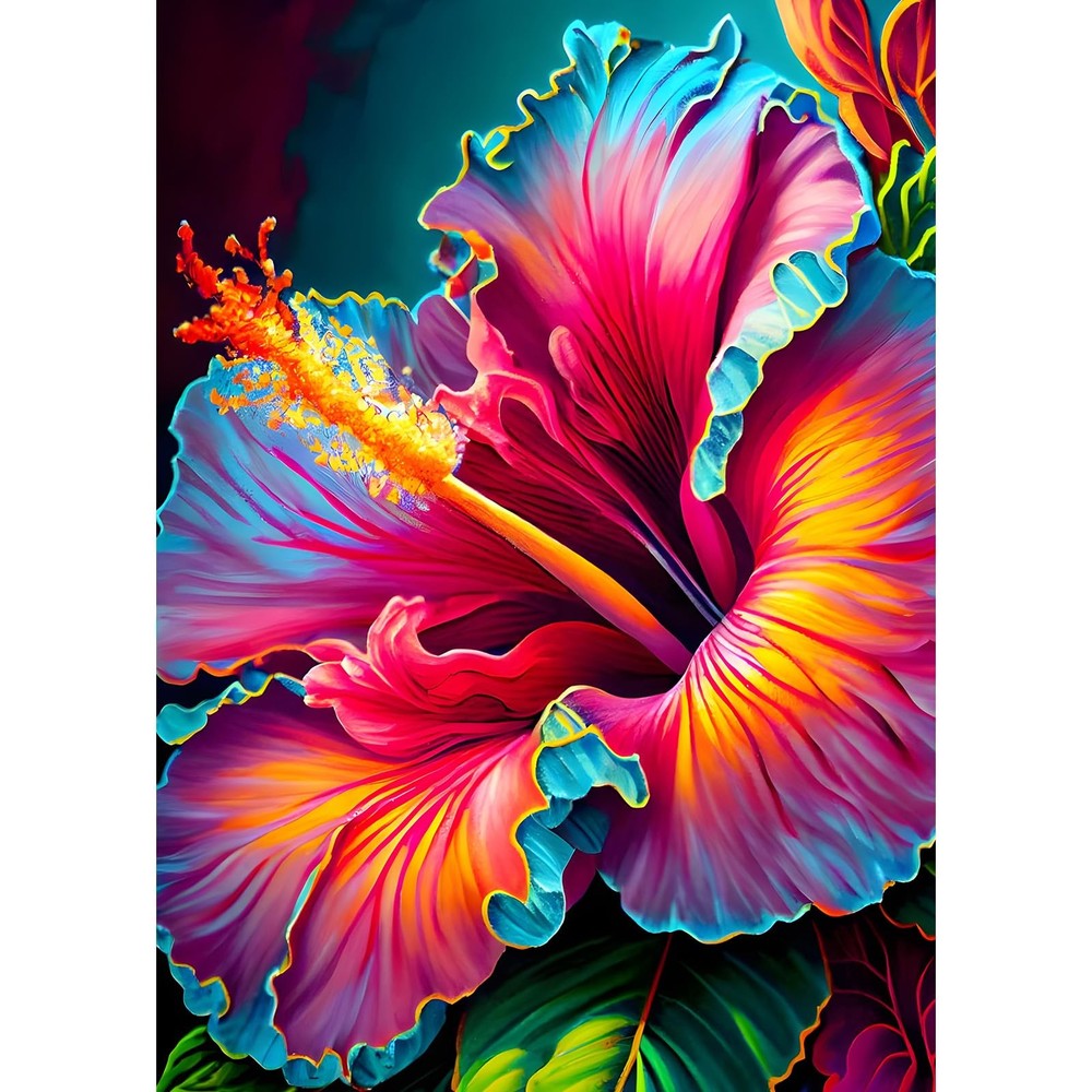 Diamond Painting Kits for Adults, Hibiscus Diamond Art Kits, 5D Flowers D…