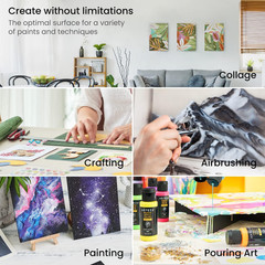 Premium Canvas Boards for Painting, 11 X 14 Inches, Pack of 14, Blank White Canv