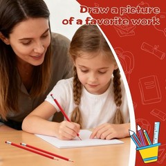 Red Erasable Colored Pencils with Eraser, Pre-Sharpened