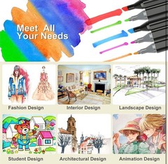 120 Colors Art Drawing Markers Set for Kids Adults Dual Tip Alcohol Markers Gift