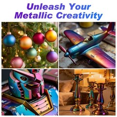Metallic Airbrush Paint Set, 36 Colors, 4.05 fl oz Primer & Thinner – Includes