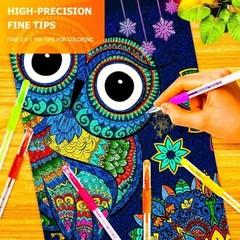 Soucolor Glitter Gel Pens for Adult Coloring Books, 120 Pack-60 Glitter Pens, 60
