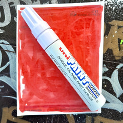 MODIFIED RED Uni Paint Marker PX-30 Broad Chisel Tip 8mm Graffiti Supplies