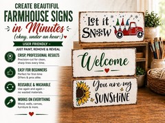 22PCS Large Letter Welcome Stencils for 8 inches x 14.75 inches, White