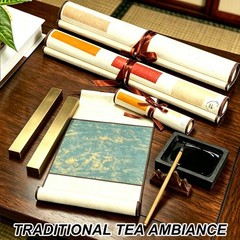 37.4″ x 8.7″ 2 Pcs Blank Hanging Scroll Paper Wood Rod, Red