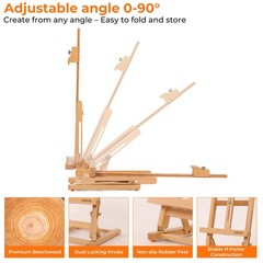 VISWIN 25″ H-Frame Tabletop Easel for Medium H frame Table Easel, Natural