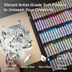 COLOUR BLOCK 100 Soft Pastels Set in Wooden Box