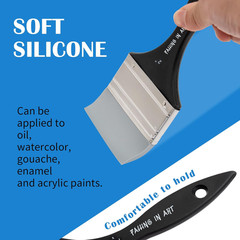 Falling in Art Silicone Paint Brush Set, Lined Edged Flexible Color Shapers,Flat