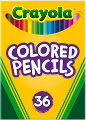 Colored Pencils (36Ct), Kids Pencil Set, Pre-Sharpened Coloring Book Pencils for