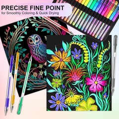 80 Colors 160 Pack Gel Pens for Adult Coloring Book & 80 Rifills, Glitter Gel Pe
