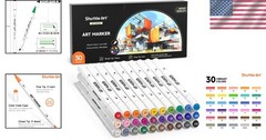 30 Colors Dual Tip Art Markers – Non-Toxic for Adults & Kids’ Creative Projects